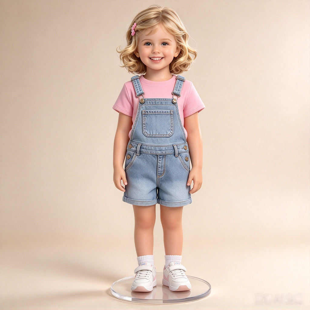 Supplied full-length custom 3D child figurine on a clear display base