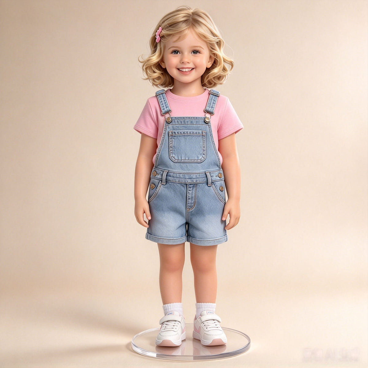 Supplied full-length custom 3D child figurine on a clear display base