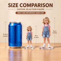 Supplied size comparison showing 9 cm and 13 cm custom 3D figurines