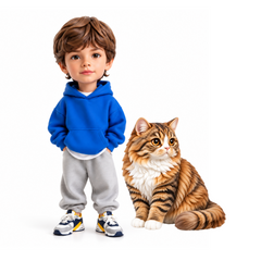 Custom 3D figurine size comparison and clear display base details