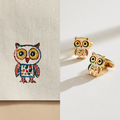 Custom Kids Artwork Cufflinks | Personalized Children Drawing Keepsake Cuff Links