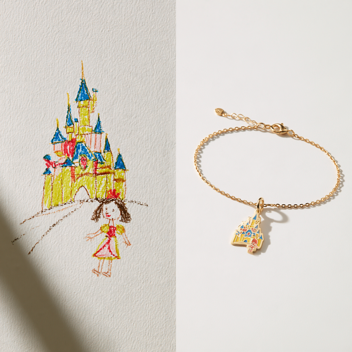 Custom Kids Artwork Bracelet | Personalized Children Drawing Keepsake Bracelet
