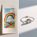 Custom Kids Artwork Bracelet | Personalized Children Drawing Keepsake Bracelet