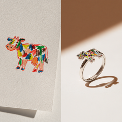 Custom Kids Artwork Ring | Personalized Children Drawing Keepsake Ring