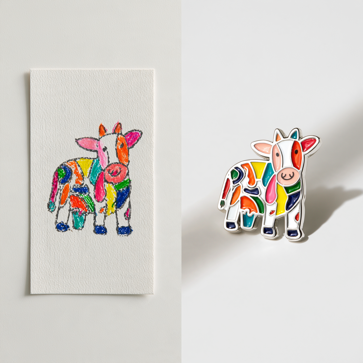Custom Kids Artwork Brooch | Personalized Children Drawing Keepsake Pin