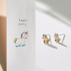 Custom Kids Artwork Stud Earrings | Personalized Children Drawing Keepsake Jewelry