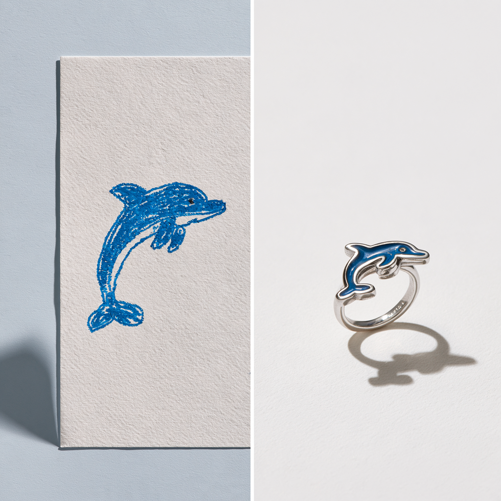 Custom Kids Artwork Ring | Personalized Children Drawing Keepsake Ring