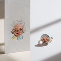 Custom Kids Artwork Ring | Personalized Children Drawing Keepsake Ring