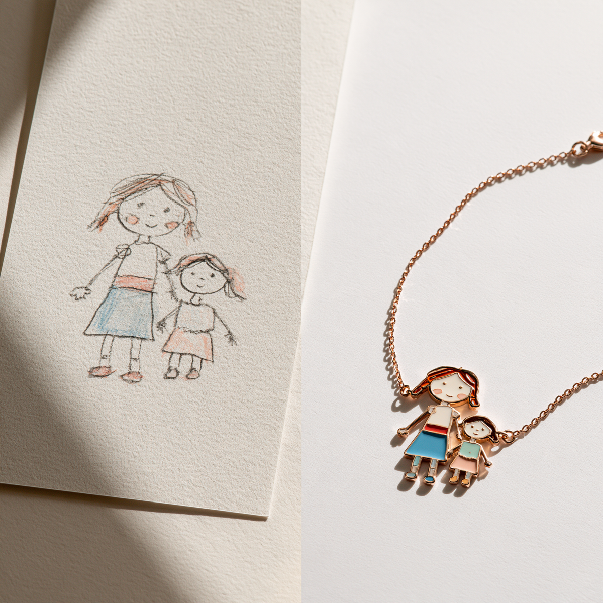 Custom Kids Artwork Bracelet | Personalized Children Drawing Keepsake Bracelet
