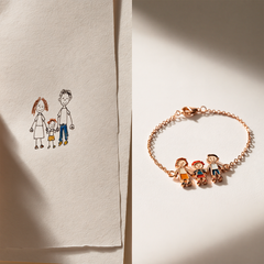 Custom Kids Artwork Bracelet | Personalized Children Drawing Keepsake Bracelet
