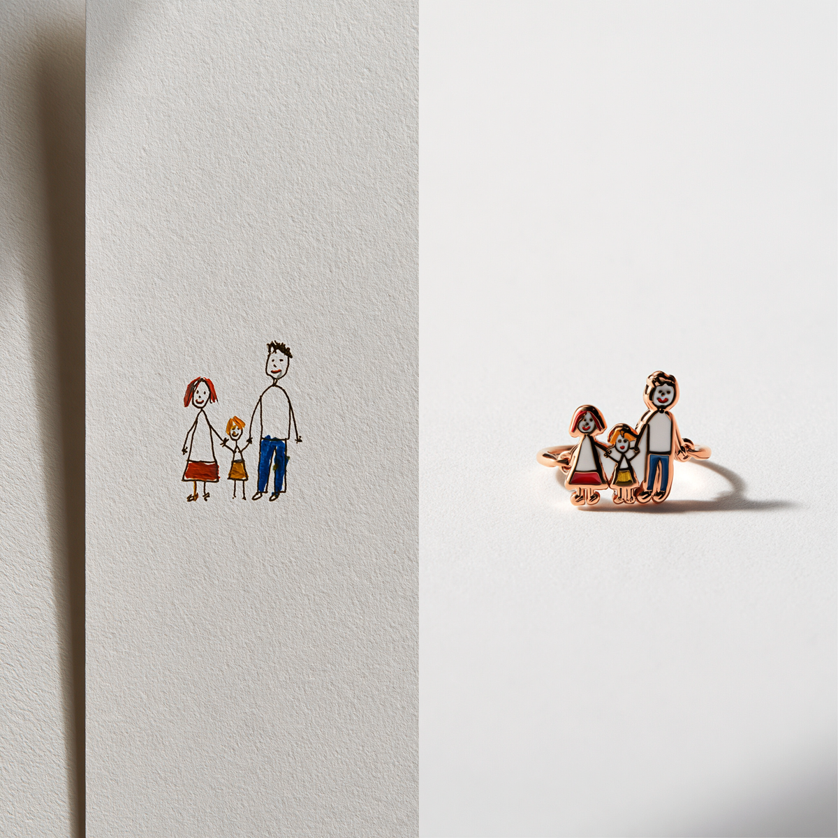 Custom Kids Artwork Ring | Personalized Children Drawing Keepsake Ring