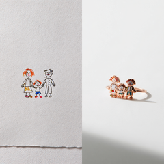 Custom Kids Artwork Ring | Personalized Children Drawing Keepsake Ring