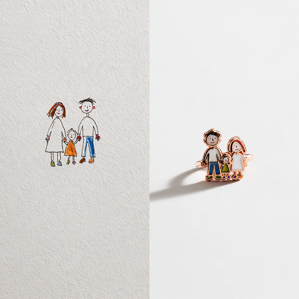 Custom Kids Artwork Ring | Personalized Children Drawing Keepsake Ring