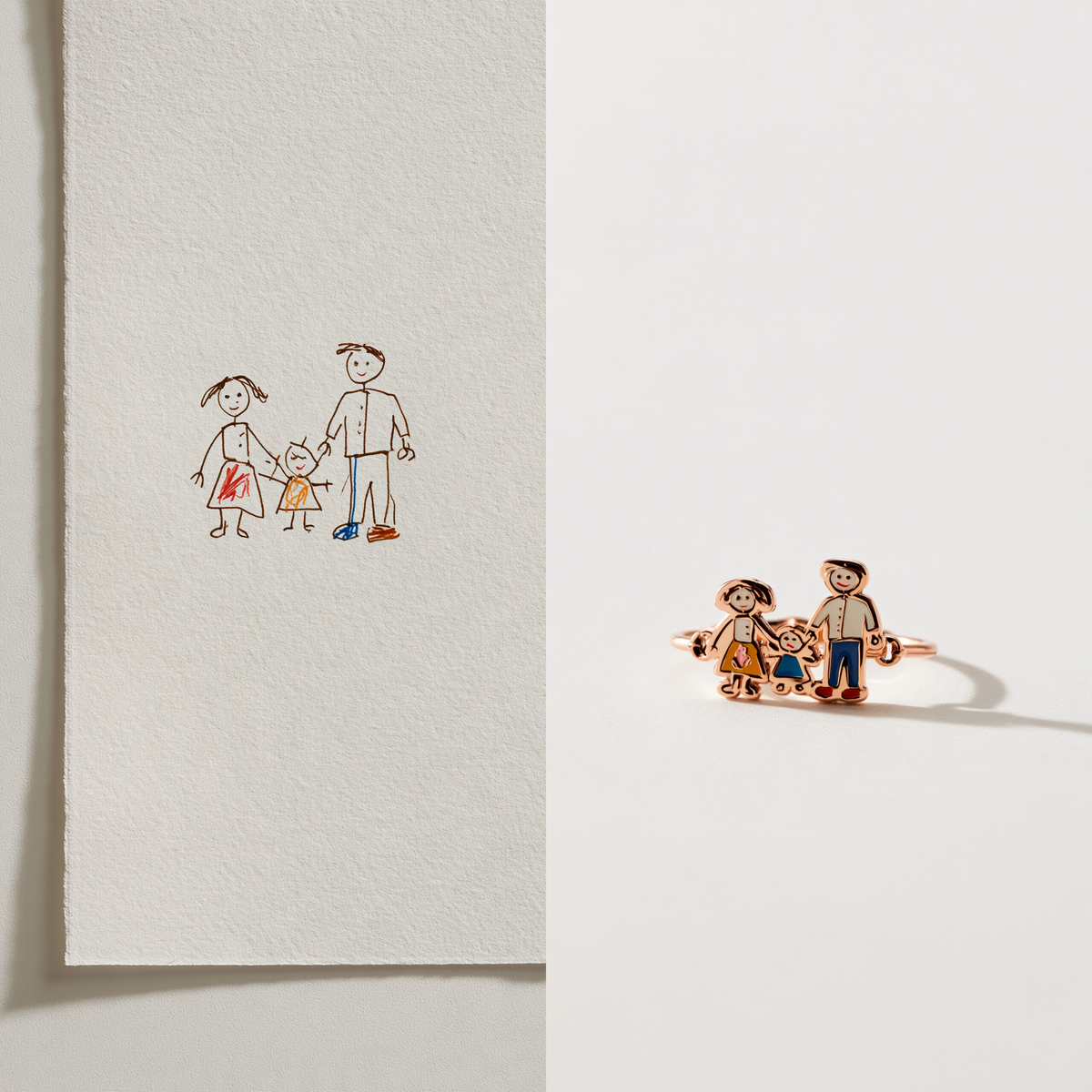 Custom Kids Artwork Ring | Personalized Children Drawing Keepsake Ring