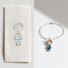 Custom Kids Artwork Bracelet | Personalized Children Drawing Keepsake Bracelet