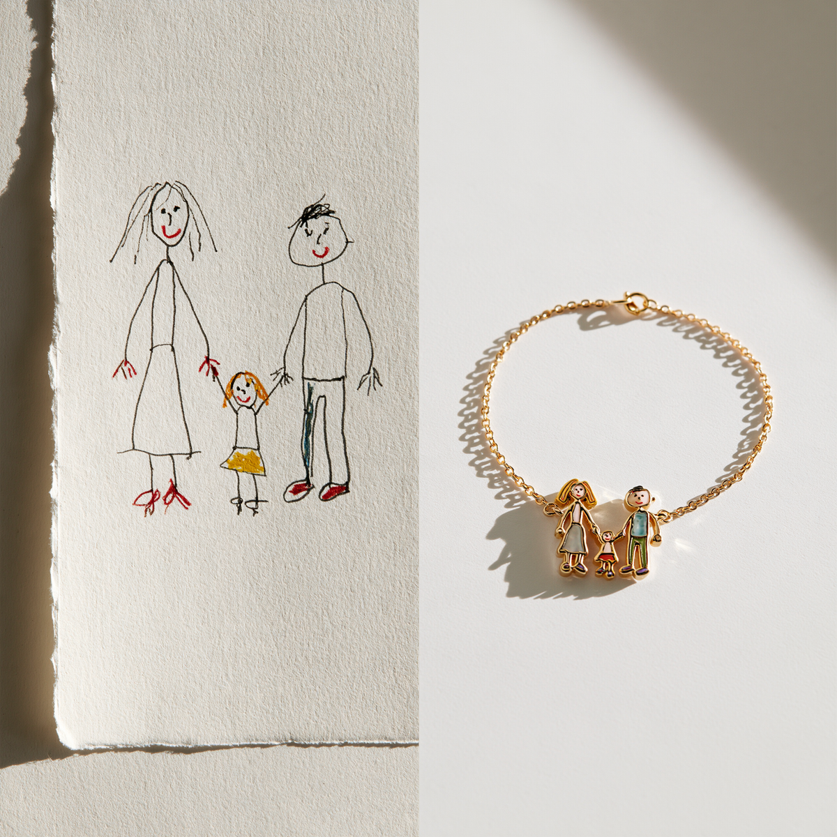 Custom Kids Artwork Bracelet | Personalized Children Drawing Keepsake Bracelet