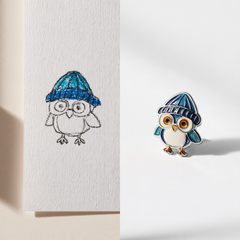 Custom Kids Artwork Brooch | Personalized Children Drawing Keepsake Pin