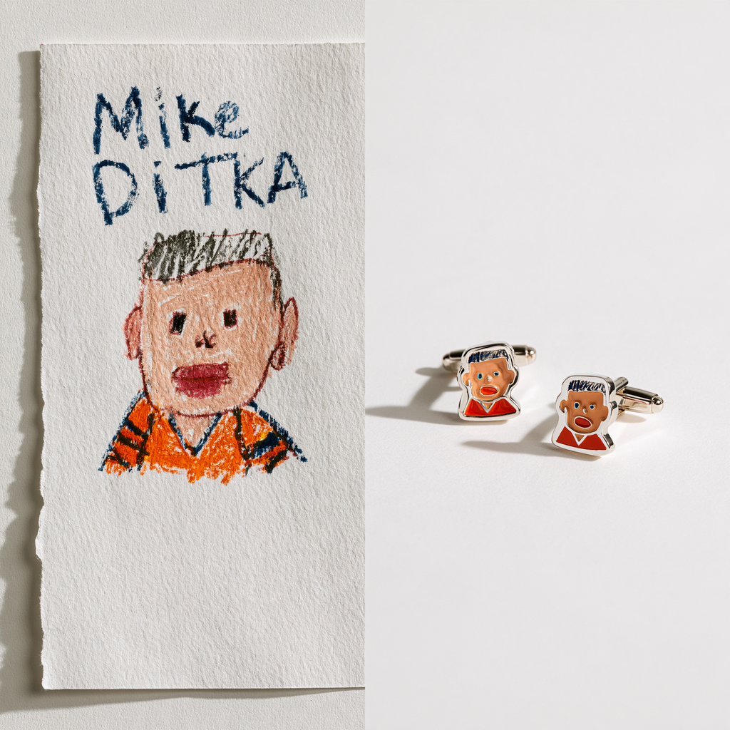 Custom Kids Artwork Cufflinks | Personalized Children Drawing Keepsake Cuff Links
