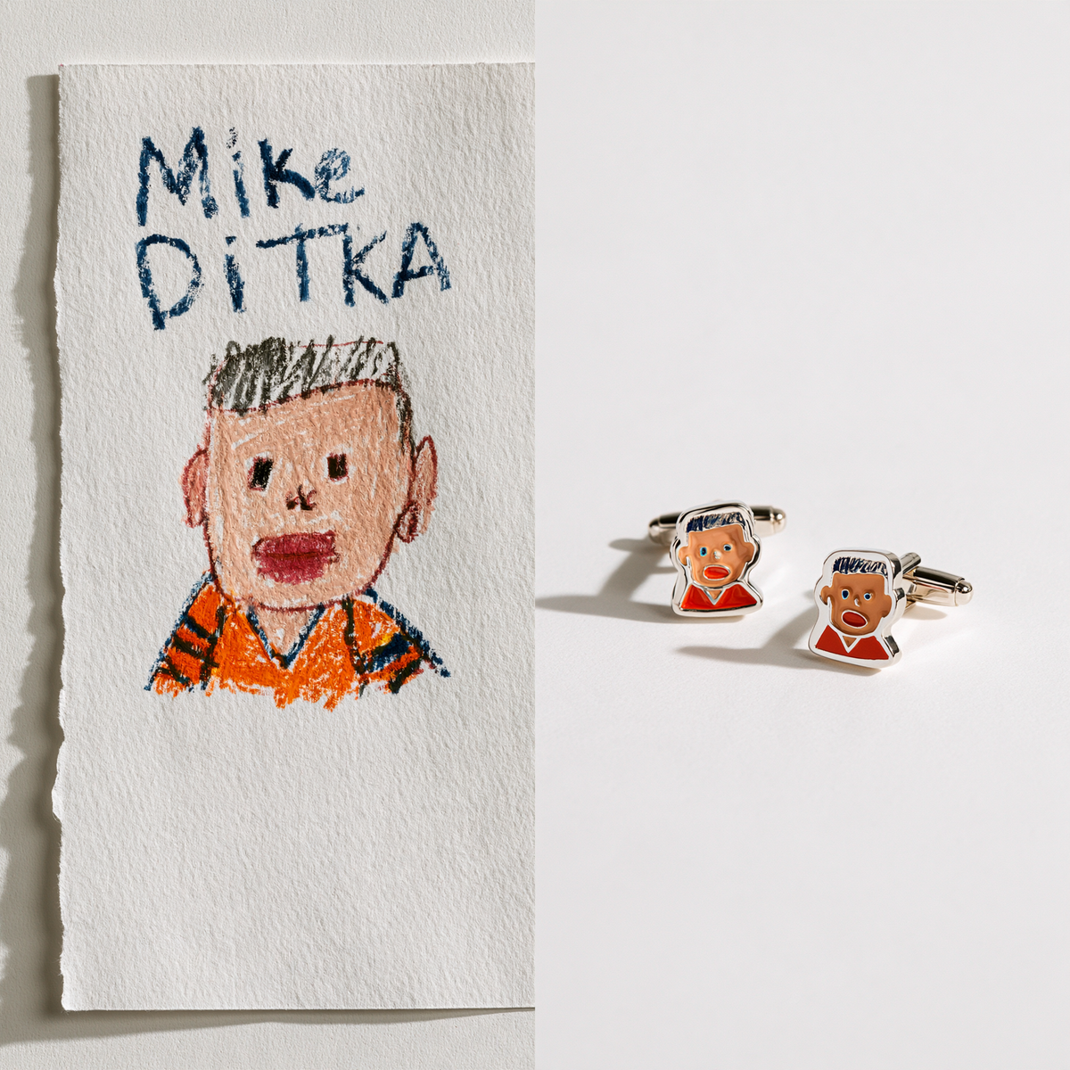 Custom Kids Artwork Cufflinks | Personalized Children Drawing Keepsake Cuff Links