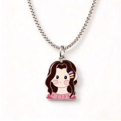 Custom Child Drawing Necklace – Single Person Design | Kids Artwork Keepsake